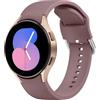 Amzpas Cinturino per Samsung Galaxy Watch 7/6/5/4 40mm 44mm, 20mm Cinturino Sportivo in Silicone per Samsung Galaxy Watch 4 Classic/Watch 5 pro/Watch 6 Classic/FE (Fumo Viola)