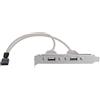 ELFJMZP Pannello posteriore USB 2.0 a 2 porte, adattatore PCI Slot Mount in acciaio inox con cavo da 30 cm, connettore di intestazione a 9 pin per alloggiamento del PC - Plug & Play