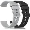 Mugust 【2 PEZZI】 Cinturino per Orologi da 20mm 22mm Gomma, Cinturini di Ricambio in Silicone con Rilascio Rapido, Cinturini in Morbida con Fibbia in Metallo per Uomo e Donna (Nero+Grigio, 22MM)