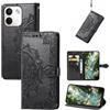 Fertuo Cover a Libro per Xiaomi Redmi Note 17 Pro Max/Plus 5G, Nero | Custodia Antiurto, Porta Carte, Chiusura Magnetica, Stand, Cordino, Mandala, Portafoglio in Pelle PU, Silicone, Flip Case
