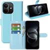 JIUNINE Cover a Libro in Pelle per XIAOMI Redmi Note 17 Pro 5G, Blu | Custodia Portafoglio Antiurto in Pelle Sintetica a Grana Litchi, Portacarte, Chiusura Magnetica, Supporto Regolabile