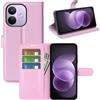 JIUNINE Cover a Libro per Redmi Note 17 Pro Max / 17 Pro Plus 5G, Rosa | Custodia Portafoglio Antiurto in Pelle Sintetica a Grana Litchi, Portacarte, Chiusura Magnetica, Supporto Regolabile
