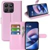 JIUNINE Cover a Libro in Pelle per Motorola Moto G37 / G47, Rosa