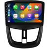 hizpo Android 14 9 pollici autoradio per Peugeot 207 207CC (2006 - 2015) 4 core 2 GB e 64 GB di memoria, supporta auto wireless carplay/Android, controllo volante, WLAN/4G, FM