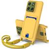 SLWYF Custodia per Motorola Edge 70 Pro/Edge 70 Pro Plus Cover con cordino regolabile, con porta carte, Antiurto TPU Regolabile Stylish custodia a tracolla per Motorola Edge 70 Pro, Giallo