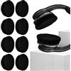 Huucozn 8 Pezzi Cuscinetti per Cuffie Copri Cuffie Universali Copri Cuffie Elastici Lavabili Copri Auricolari in Tessuto Adatti Per Cuffie da 9-11cm per Protezione dal Sudore per Palestra, Nero