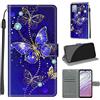 LeviDo-EU LeviDo Cover Compatibile per Motorola Moto G10/G20/G30 Silicone Libro PU Pelle Magnetica Flip Portafoglio con Corda Disegni Antiurto Bumper Motivo Custodia Resistente Protettiva Case, Farfalla 1