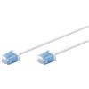 goobay Cavo patch CAT 6A slim/ultra flessibile RJ45 CAT 6A U/UTP CU/Cavo Ethernet sottile con connettori corti/LSZH, protezione antipiega/bianco 2 m / 74287