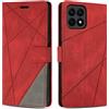 SONWO Cover per Honor X8A Custodia, Flip Caso in PU Pelle Case Cover Premium Portafoglio Custodia per Honor X8A, Supporto Stand, Slot per Schede, Rosso