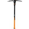 Fiskars Pro IsoCore Piccone e zappa a doppia estremità, manico ammortizzante da 91 cm, acciaio forgiato resistente per scavare e coltivare, arancione/nero