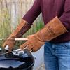 your surprise Guanti da forno in pelle personalizzati - Guanti in pelle di bufalo resistenti al calore con incisione nome, colore cognac