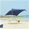 pro.tec Telo Parasole a Vela con 2 Pali Telo Ombreggiante Inclinato da Giardino Terrazza Tenda da Sole a Vela 270 x 270 x 210 cm Blu