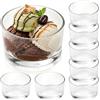SZKKQKJ Set di 8 bicchieri da dessert in vetro da 200 ml, per tiramisù, budino, yogurt e gelato, bicchieri da dessert trasparenti, lavabili in lavastoviglie,porta candele