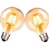 OUGEER 2 pezzi Lampadine LED Edison E27 Vintage, 6W 600Lm G95 Lampadina LED a Filamento Grande Globo Retrò, Bianco Caldo 2700K, Vintage Decorativa Globo,Vetro Ambrato Non Dimmerabile