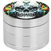 Spespo Grinder Macinaspezie Versatile 50mm(2.0 ), Spespo Macinino Meccanico per Spezie - Realizzato in Lega di Zinco - 4 Pezzi -Skull Pattern