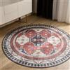 benuta Basic Tappeto Salotto George - Multicolore/Blu 120 cm Rotondo - Lavabile - Fibra sintetica - Stile: Vintage - Per camere da letto, sale da pranzo, soggiorni - facile da pulire