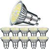 EACLL GU10 LED bianco freddo 10W sostituisce la lampadina alogena da 140 W, confezione da 10 pezzi. 1050 Lumen 6000 K, AC 230 V Faro senza sfarfallio, angolo di illuminazione 120°, non dimmerabile