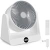 Ambesty Ventilatore da Tavolo 28dB, Ventilatore Silenzioso con Telecomando per Circolazione Aria, Portata 10m, Oscillazione 90°, 5 Velocità Regolabili, Timer 12H, Per 30 m²Camera e Ufficio, Bianco