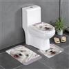 FUkker Tappetino da bagno antiscivolo, set di 3 tappetini da bagno antiscivolo con tappetino per WC a forma di U,Simpatico cane West Highland Terrier stampato
