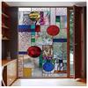 Siunwdiy Pellicola per Finestra 3D Fiore Privacy Adesivo per Finestra Senza Colla, Buona Protezione della Privacy, Copertura per Finestra Pellicola per Vetri Colorati per Bagno Cucina,G,60x180cm