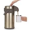 Olerd Thermos da 3,0 litri, in acciaio inox, a doppia parete, con meccanismo di pompa, caraffa per caffè, caraffa per 16 tazze (oro)