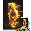 JIANGENNF Puzzle da 1000 pezzi per ragazzi, con il tema Spirito del Cavallo Fiammeggiante, decorazione da parete, regalo di compleanno, adatto per la decorazione della scrivania 50x75cm