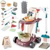 deAO Kit di Pulizia per Bambini, Carrello di Pulizia Staccabile con Scopa, Paletta, Spruzzatore, Giocattoli per Bambini, Gioco di Ruolo, Regalo 3 Anni+