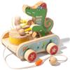 WoodenFun Giocattolo colorato a forma di coccodrillo con tamburo, a partire da 1 anno, giocattolo per bambini (coccodrillo)