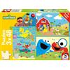 Schmidt Spiele 56458 Sesame Street, Animal Strong, puzzle per bambini 3x48 pezzi