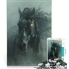JIANGENNF Puzzle da 1000 pezzi per adulti, cavallo zombie nero, decorazione da parete, interazione genitore-figlio, ideale come regalo 50x75cm
