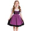 Generic Costume Dirndl da ragazza tedesca, per Halloween, per bambini, per feste della birra, costume Dirndl per Halloween