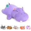 shownicer Animali di peso ippopotamo, 0,45 kg, ponderato, peluche ippopotamo, cuscino di peluche, regalo per adulti e bambini, 3 anni (ippopotamo A, 25 cm)