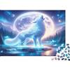 N5D9Z6E2 Lupo Ululante Puzzle 1000 Pezzi Gioco di Puzzle 1000 Pezzi Carta Foresta al Chiaro di Luna Puzzle per Famiglia Relax Arredo Regalo 38x26cm/1000pcs
