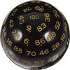 Totority Dado Poliedrico 100 Lati in Acrilico Giallo Multiuso per Giochi da Tavolo e Scopi Didattici Design Sferico Confortevole da Tenere in Mano