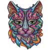 FANCY Puzzle in Legno Gatto 100 Pezzi - Puzzle Animale in Legno Colorato per Adulti & Bambini - Forme Divertenti, Gioco Creativo & Idea Regalo, 25 × 18 cm (Gatto)