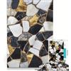 JIANGENNF Puzzle da 1000 pezzi per ragazzi, mosaico nero, bianco e oro, giochi per tutta la famiglia, migliora la memoria, con poster e foglio di curiosità abbinati 50x75cm