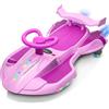 LALAHO Auto elettrica per bambini, 2 in 1, con pedale, luci LED, sterzo a 360°, 2 velocità, ruote luminose, per bambini dai 3 anni in su (rosa-viola1)