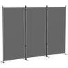 Outsunny Biombo Pieghevole a 3 Pannelli 260x180 cm Biombo Separatore di Ambienti con Struttura Metallica UPF 30+ Grigio Scuro | Aosom Italy