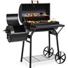 KLARSTEIN Beef Brisket Smoker Grill - Griglia a Carbone, Affumicatore, Griglia in Acciaio Inox, Termometro nel Coperchio, 2 Grandi Ruote, Coperchio Incluso, Nero