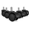 ‎Sytopia Inc. Sedia da ufficio con ruote, 11 mm x 22 mm, set da 5 ruote, colore nero
