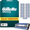 King C. Gillette Gillette Lamette Mach 3, 20 Cartucce per Rasoio Barba Uomo, Multicolore