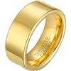 Mesnt Anello Tungsteno Personalizzabile, Anelli 8MM Smooth Band per Le Uomo, Personalizzato, Misura 15
