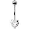 OUFER 14G 16mm Titanio G23 Piercing Ombelico Cuore Piercing Ombelico Anello Filettato Internamente Piercing Cuore Ombelico Cerchio Donne