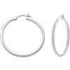 Swarovski Orecchini a cerchio Sommerset, Bianchi, Placcato rodio