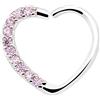 OUFER Daith - Orecchini a forma di cuore, 16 g, con chiusura a destra, in argento trasparente, con zirconi cubici, per cartilagine, trago, regalo da donna (placcati in oro bianco