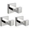 NearMoon Ganci per asciugamani da bagno -SUS304 in acciaio inox, quadrati, ganci appendiabiti resistenti, per bagno, soggiorno, hotel, cucina, garage, montaggio a parete, confezione da 3 (finitura