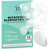 BLOOMORA Microdart Pimple Patch Brufoli, Cerotti per Cistica, Micro Dart | Patches con Niacinamide, Acido Salicilico e Ialuronico 12 Pezzi, Viso ad Azione Rapida, Sicuro per Tutti i Tipi di Pelle