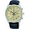 Seiko Orologio Analogico Quarzo Giapponese Uomo con Cinturino in Vera Pelle SSB383P1