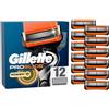Gillette Fusion5 ProGlide Power, per uomo, Gillette, ProGlide Power, acciaio inossidabile, nero, arancione, confezione da 12 pezzi