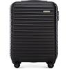WITTCHEN Valigia da Cabina Trolley Bagaglio a Mano Valigia a rotelle piccola Trolley guscio duro ABS 4 ruote spinner Serratura a combinazione Maniglia telescopica Groove Line nero Ryanair/ITA Airways